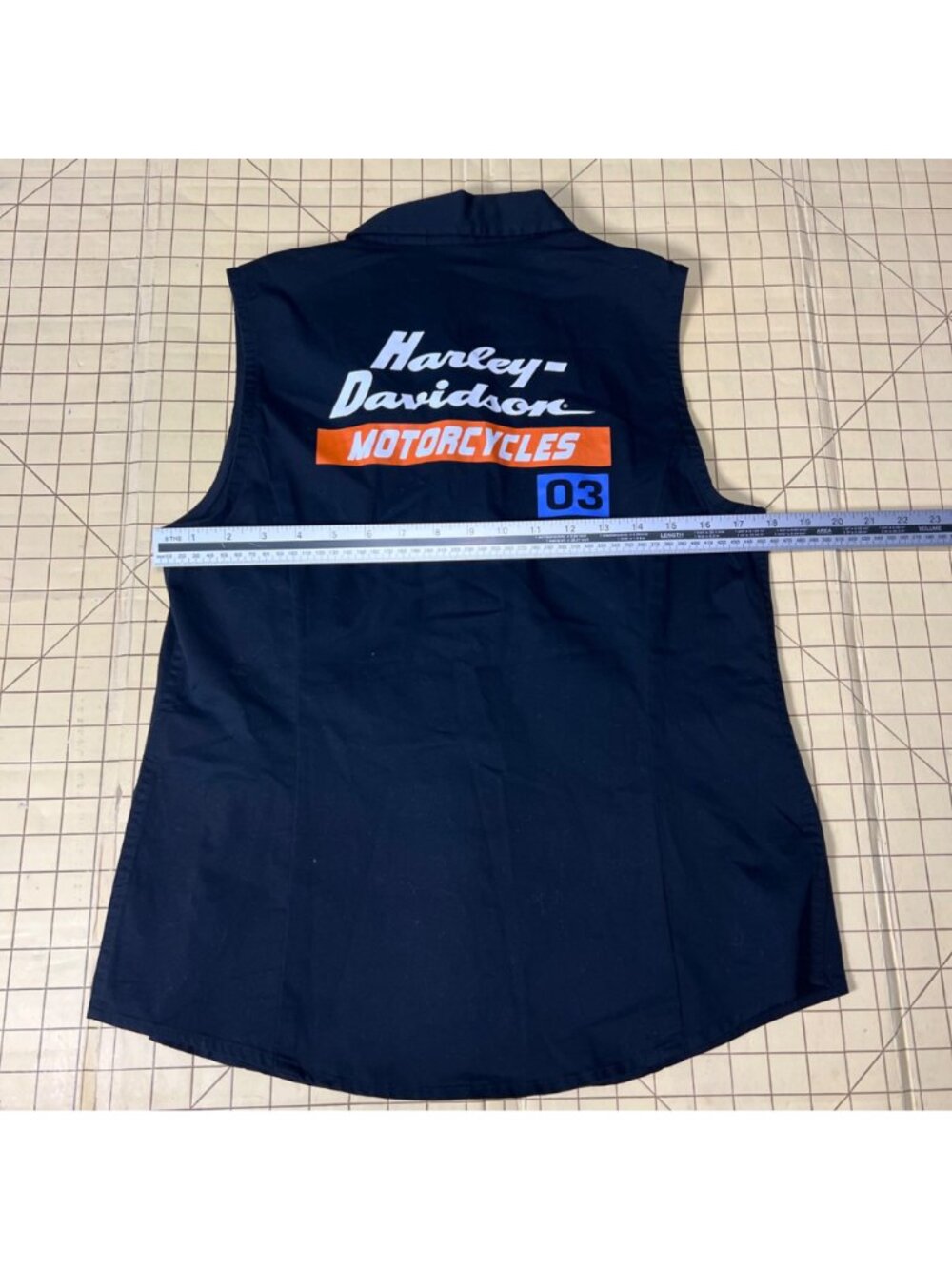 Harley-Davidson Womens Sleeveless Black Button-Up Shirt Size M - Picture 4 of 5